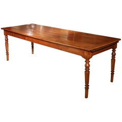 Large 19th Century French Cherrywood Farmhouse Table