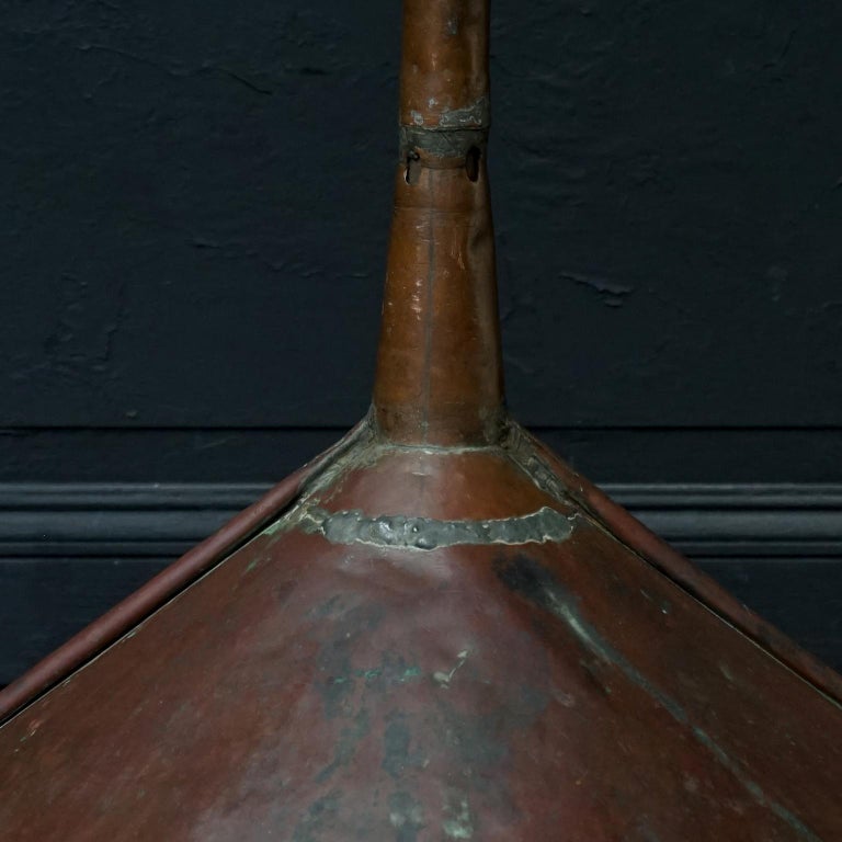 Large 19th Century French Copper Champagne Funnel Marked Courtois Ay 1806 Marne For Sale 4