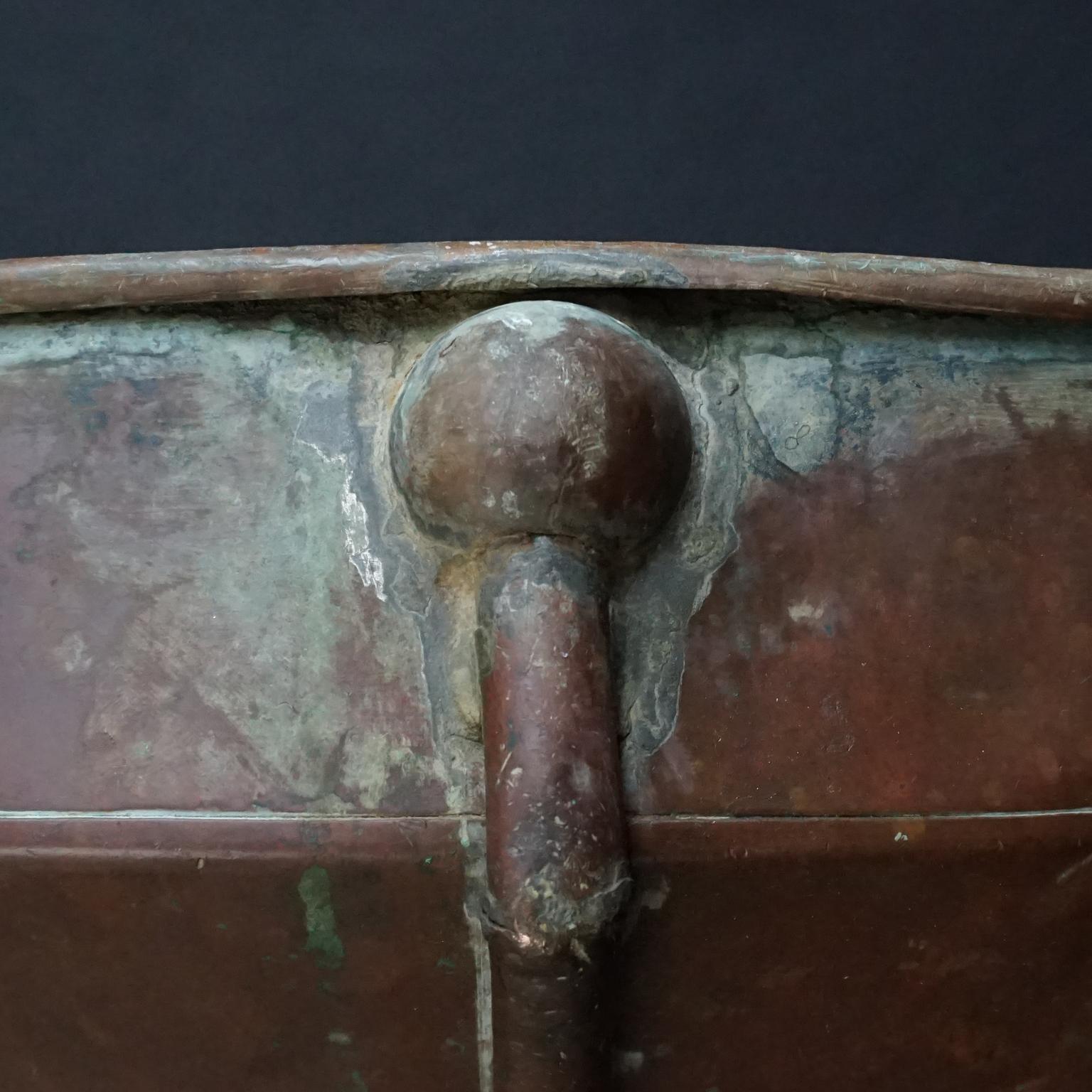 Large 19th Century French Copper Champagne Funnel Marked Courtois Ay 1806 Marne For Sale 3