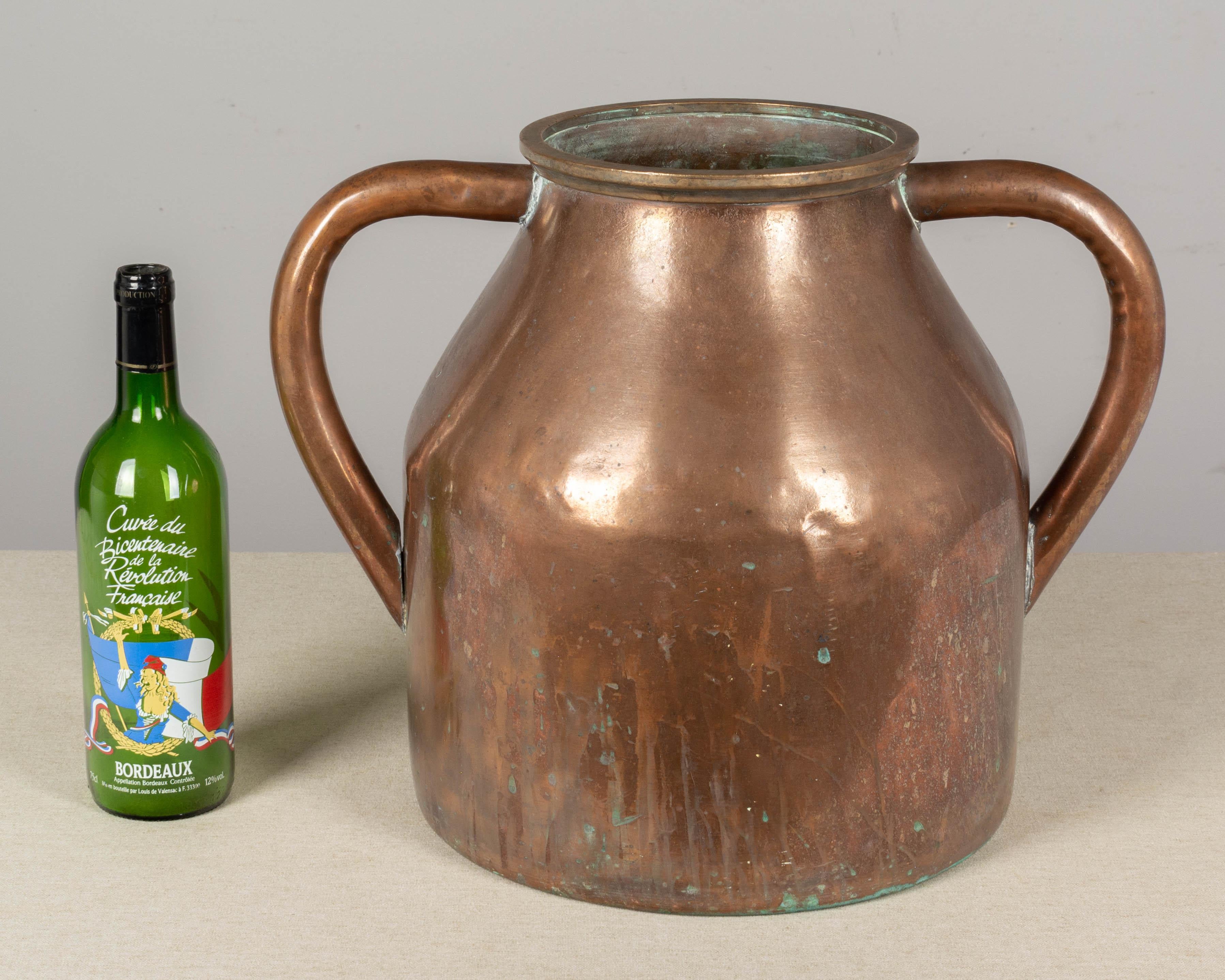 Rustic Large 19th Century French Copper Jug or Vase For Sale