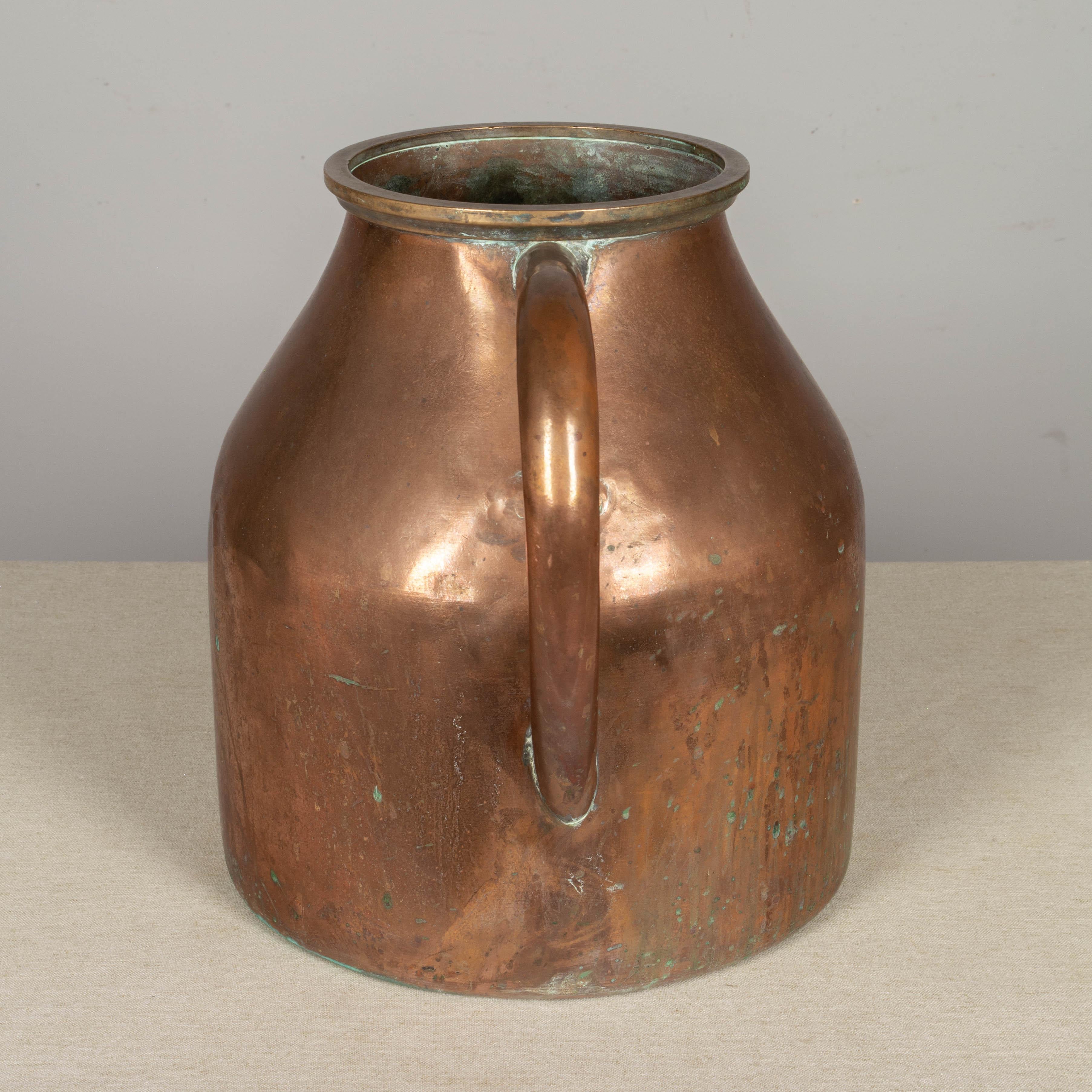 Large 19th Century French Copper Jug or Vase In Good Condition For Sale In Winter Park, FL