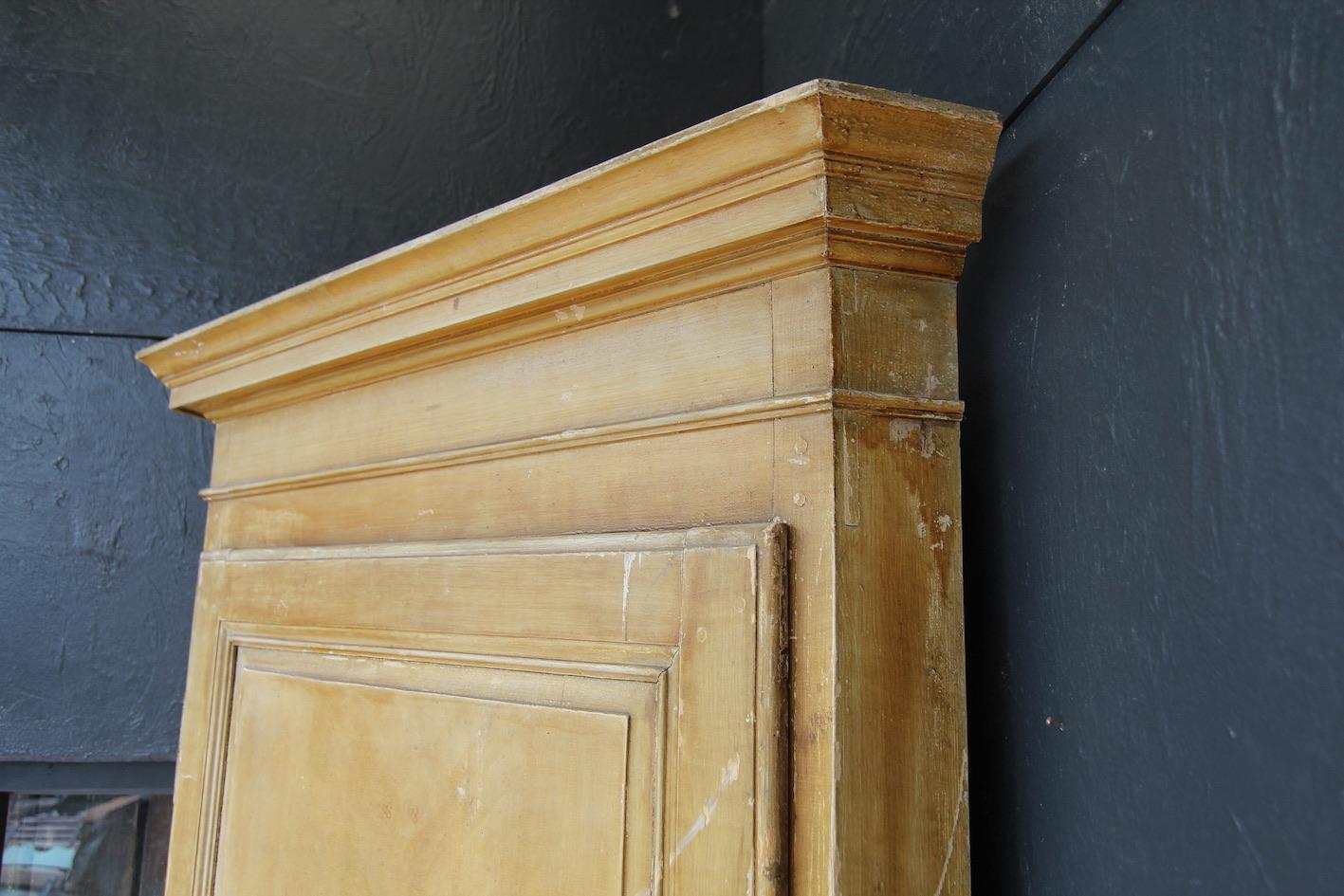 Large 19th Century French Corner Cupboard in Original Paint For Sale 3
