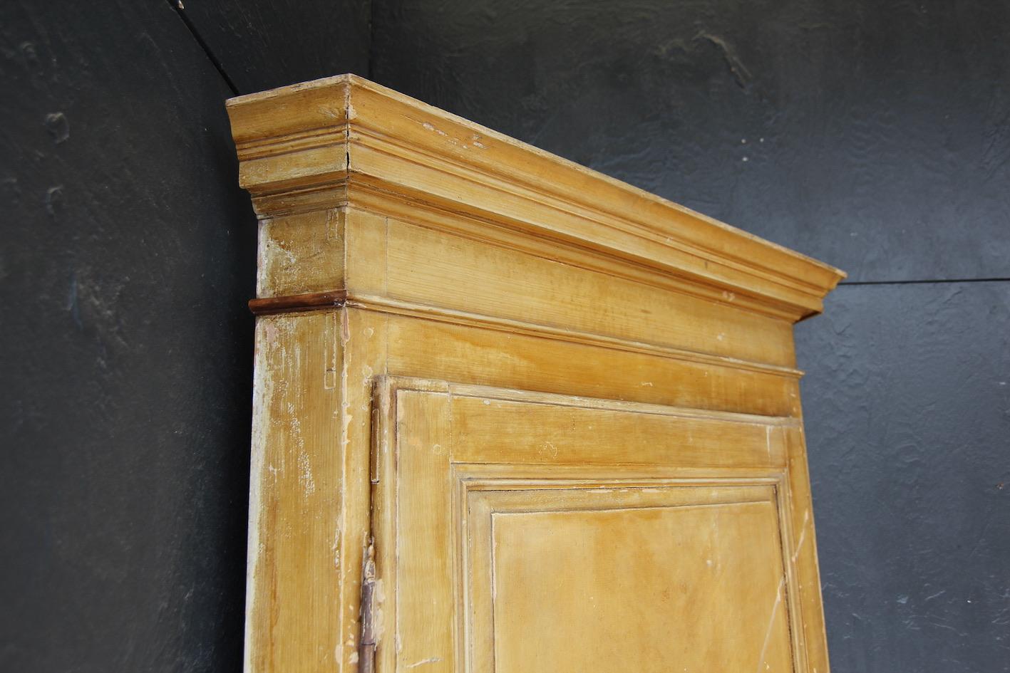 Large 19th Century French Corner Cupboard in Original Paint For Sale 6