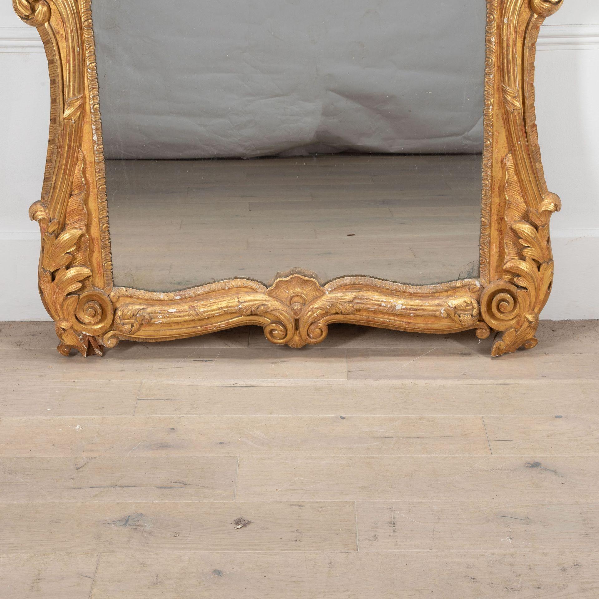 Large 19th Century French Country House Giltwood Mirror For Sale 7
