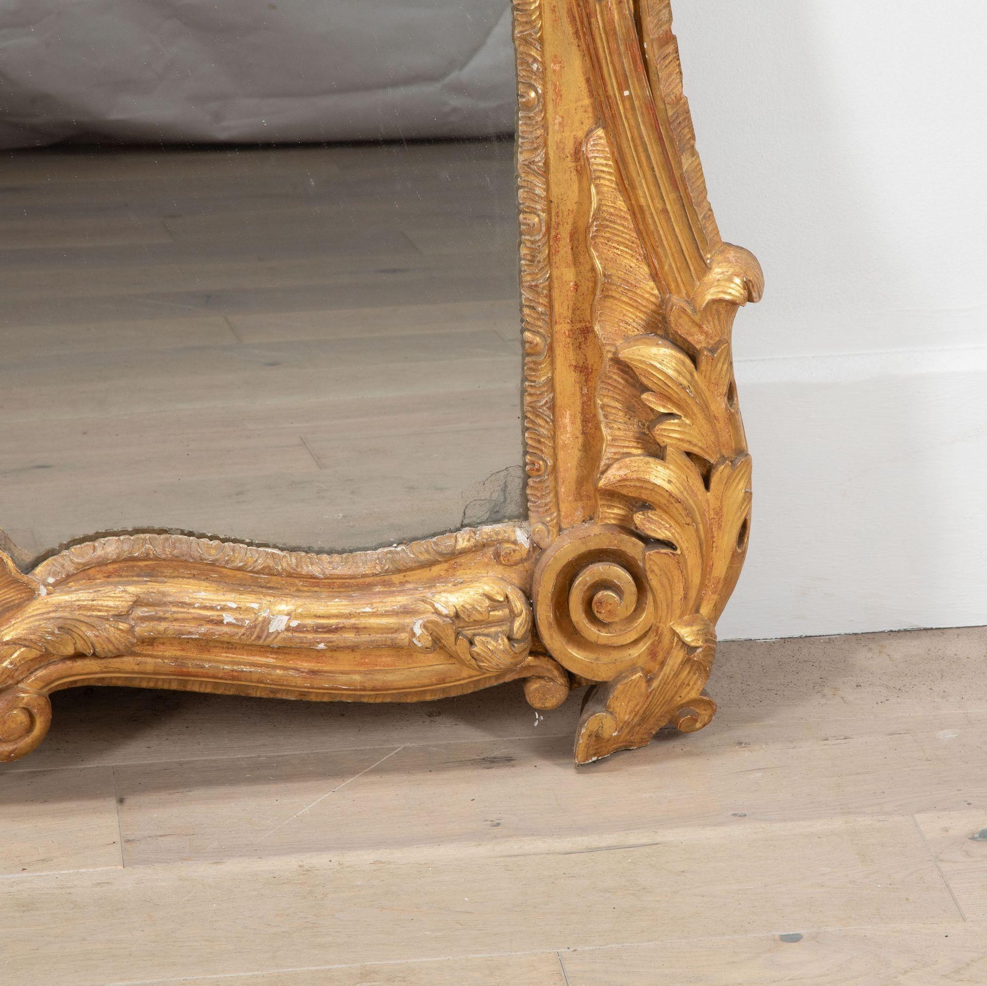 Large 19th Century French Country House Giltwood Mirror For Sale 3