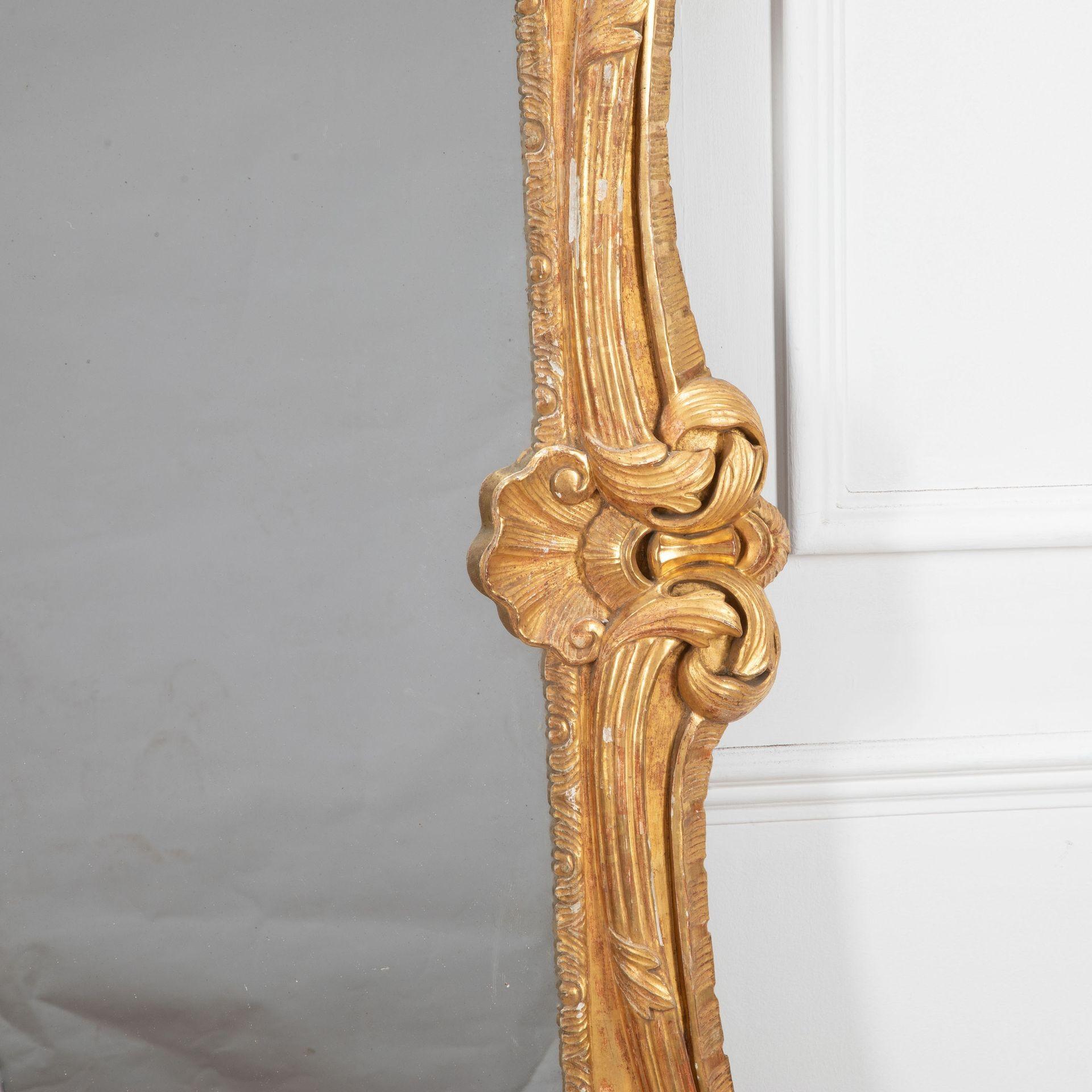 Large 19th Century French Country House Giltwood Mirror For Sale 4
