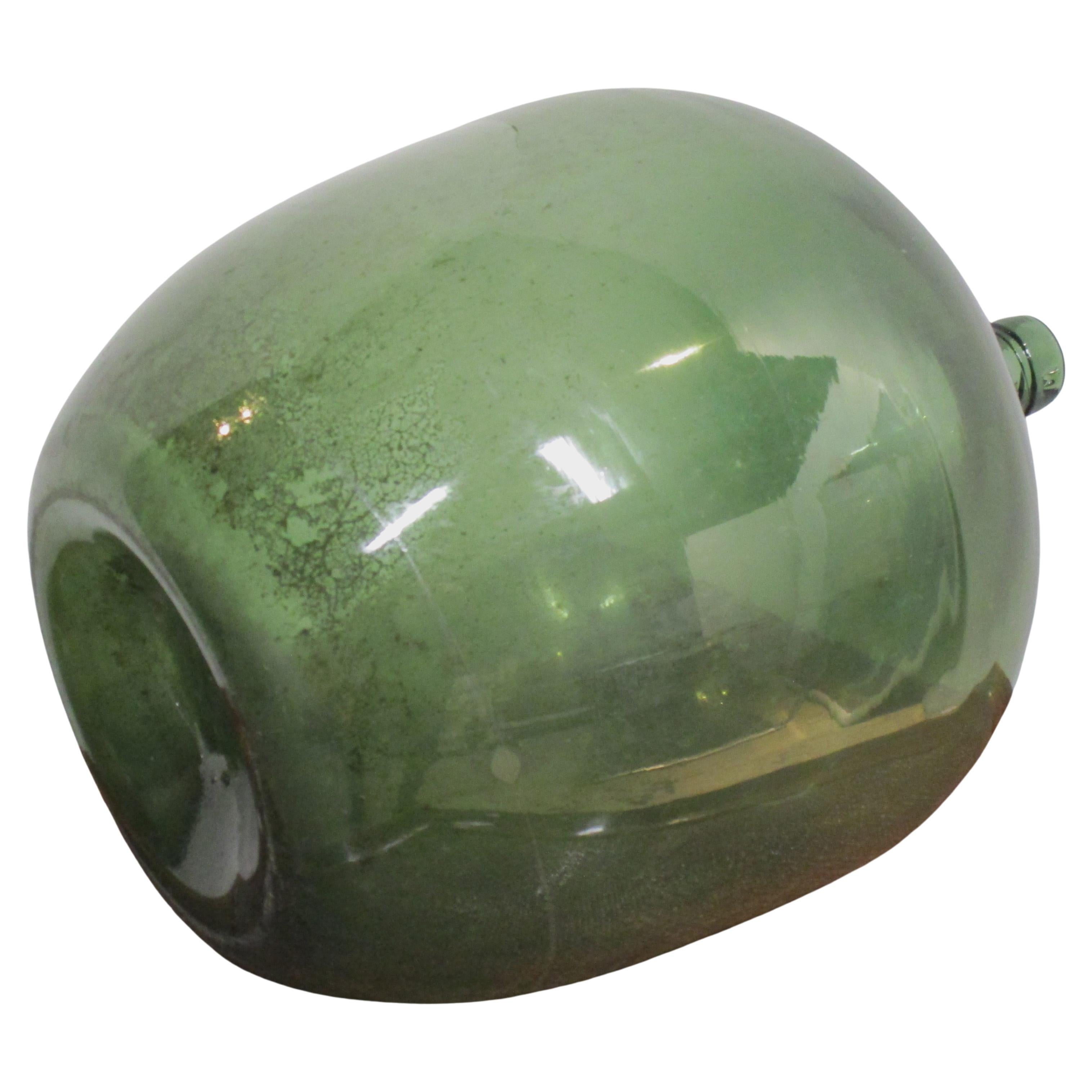 Large Antique French Green Glass Demijohn For Sale 1