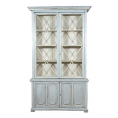 Gran librería o vitrina pintada de época del Directoire francés del siglo XIX