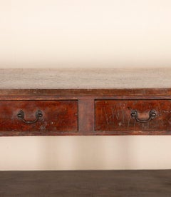 Large 19th Century French Drapers Table or Apothecary Shop Counter