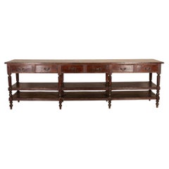 Large 19th Century French Drapers Table or Apothecary Shop Counter