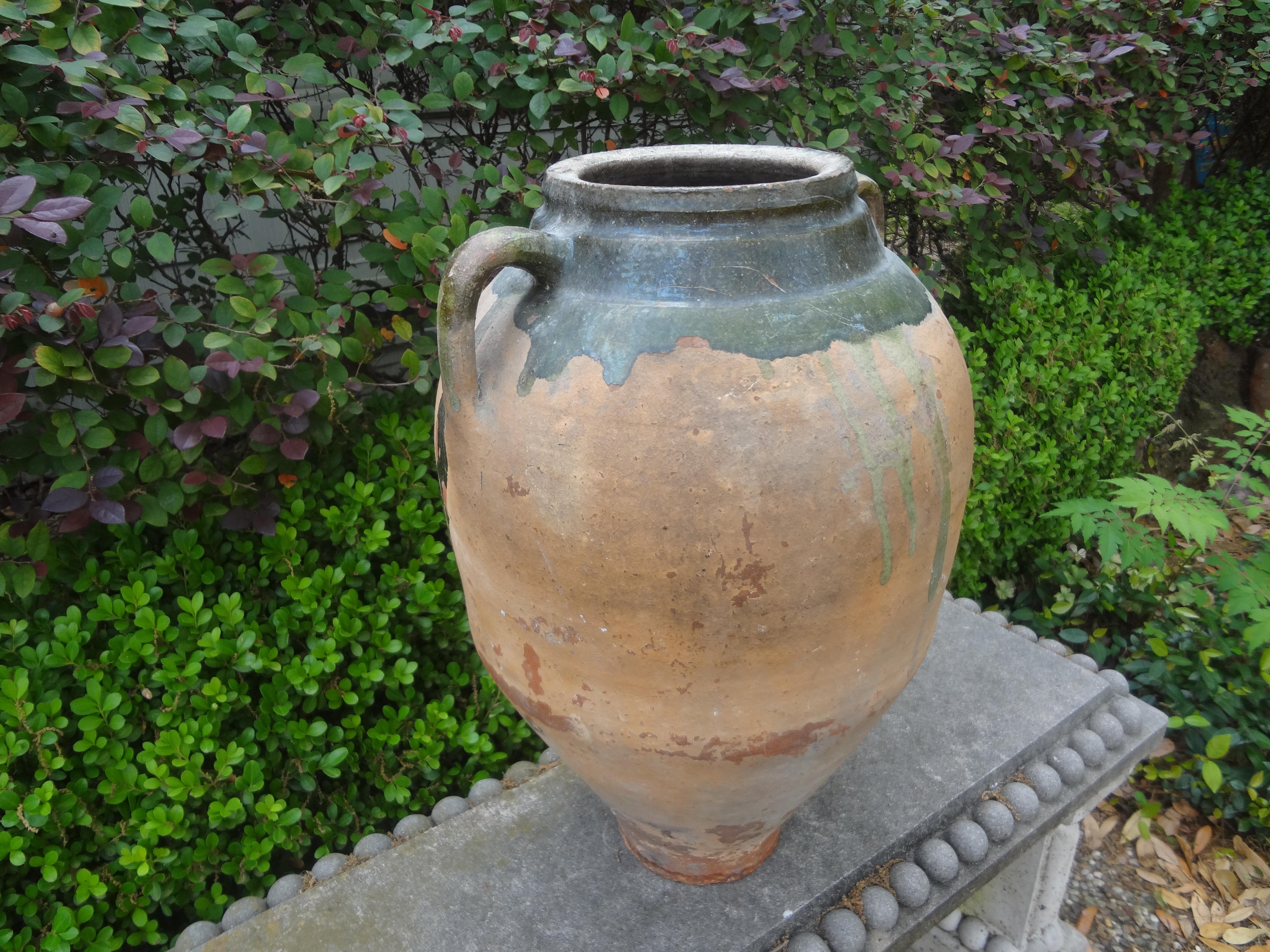 Large 19th Century French Earthenware Vessel In Good Condition For Sale In Houston, TX