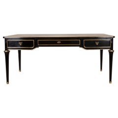 Large 19th Century French Ebonised Writing Desk