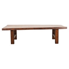 Large 19th Century French Elm Rustic Coffee Table