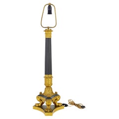 Large 19th century French empire bronze ormolu table lamp