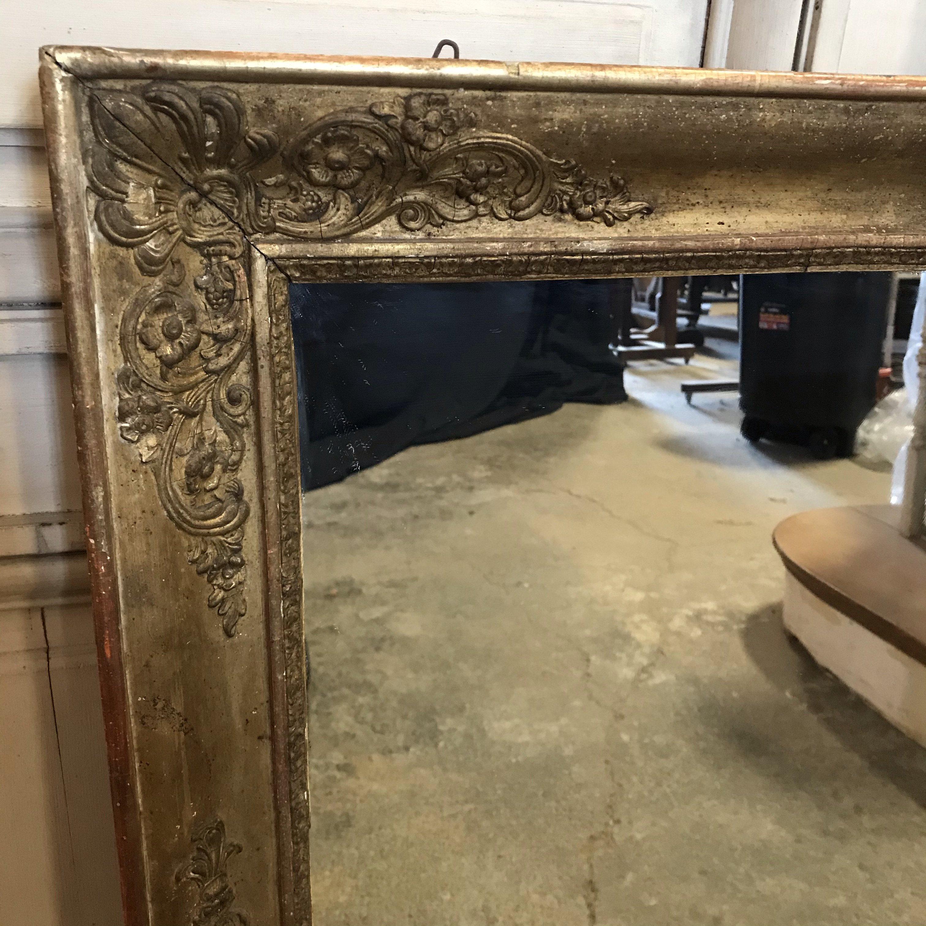 Large 19th Century French Empire Giltwood Mirror 4
