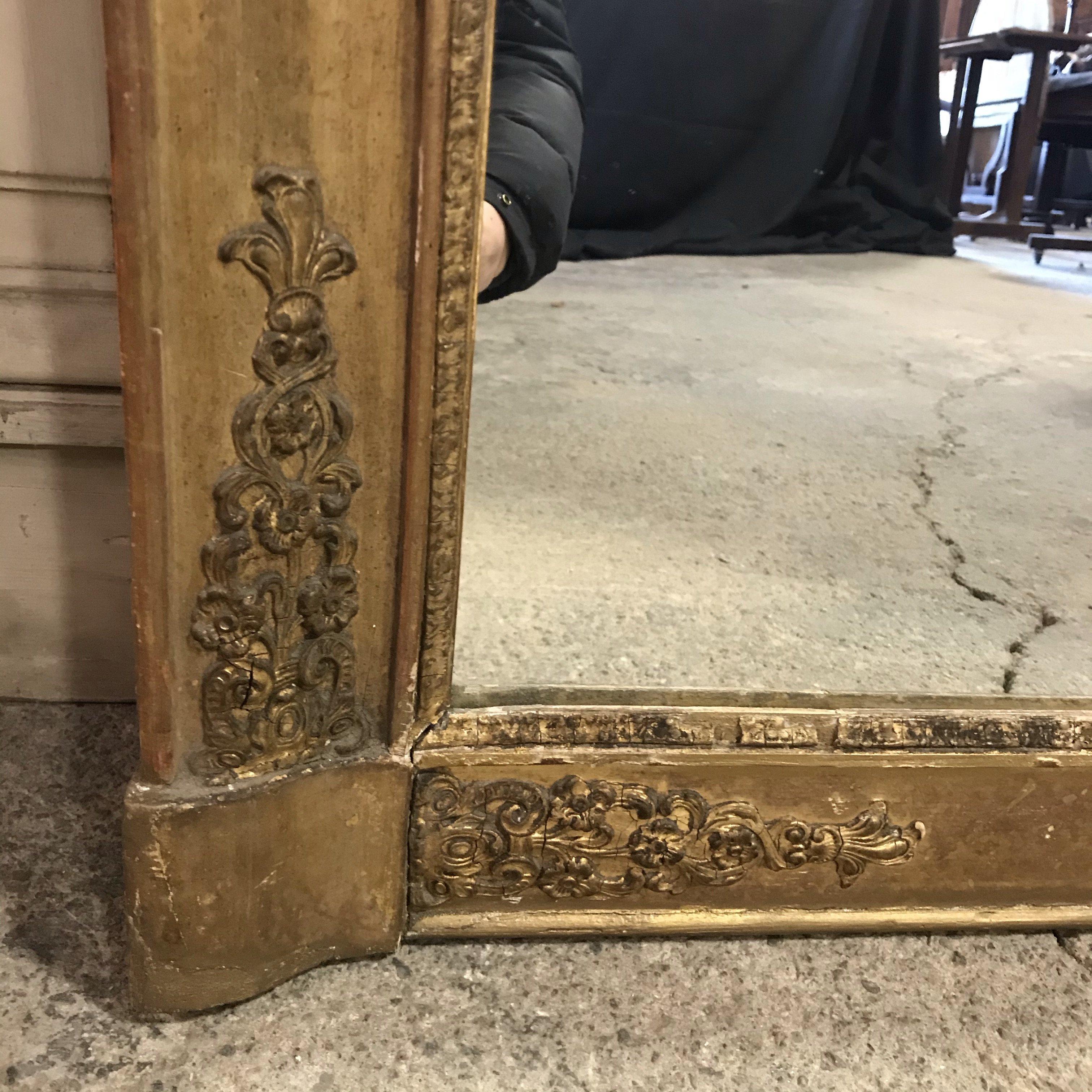 Large 19th Century French Empire Giltwood Mirror 5