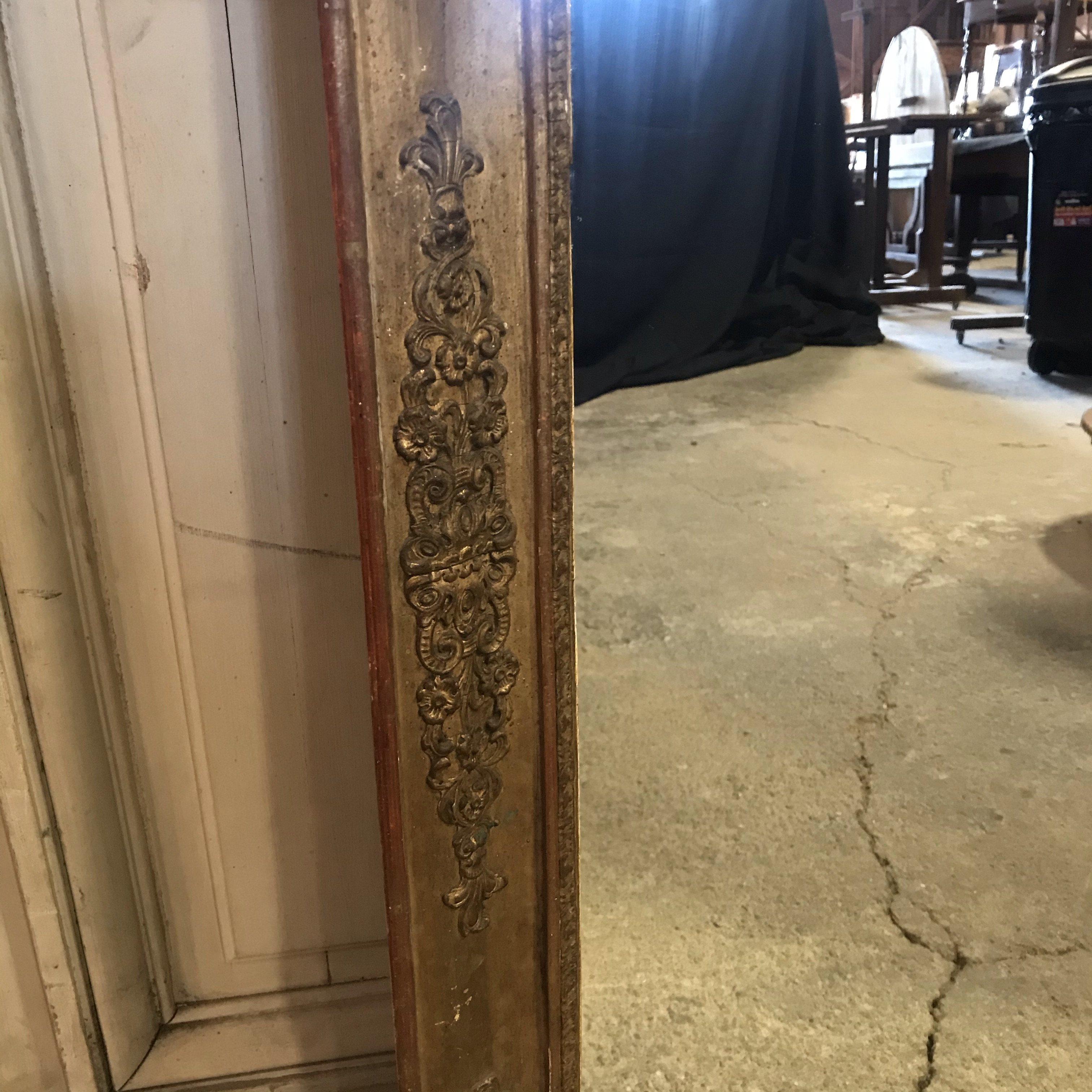 Large 19th Century French Empire Giltwood Mirror 6