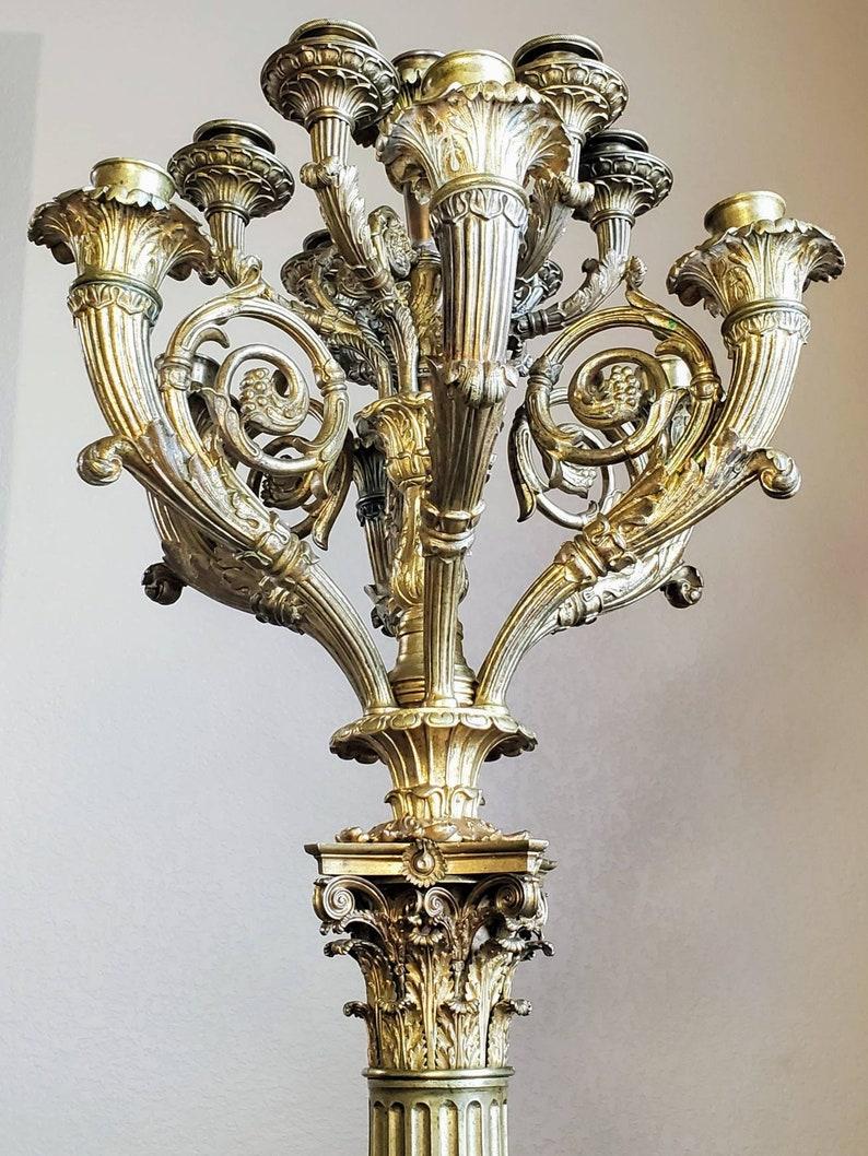 Large 19th Century French Empire Period Floor Candelabrum For Sale 5