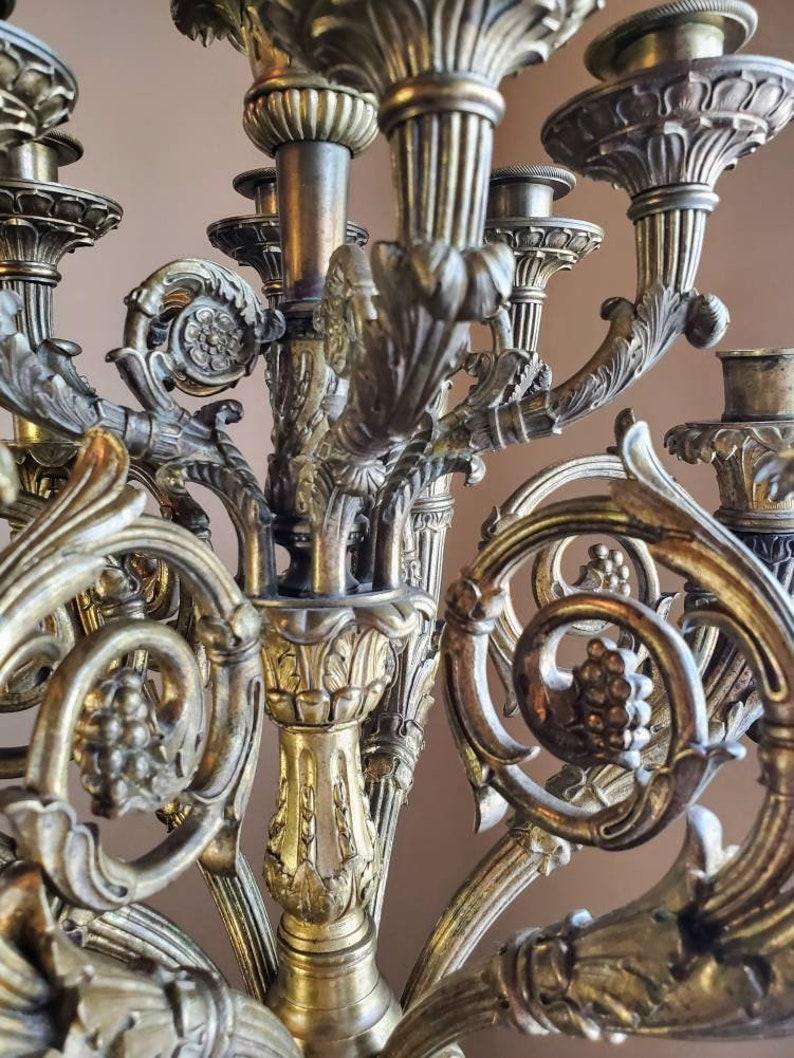 Large 19th Century French Empire Period Floor Candelabrum For Sale 4