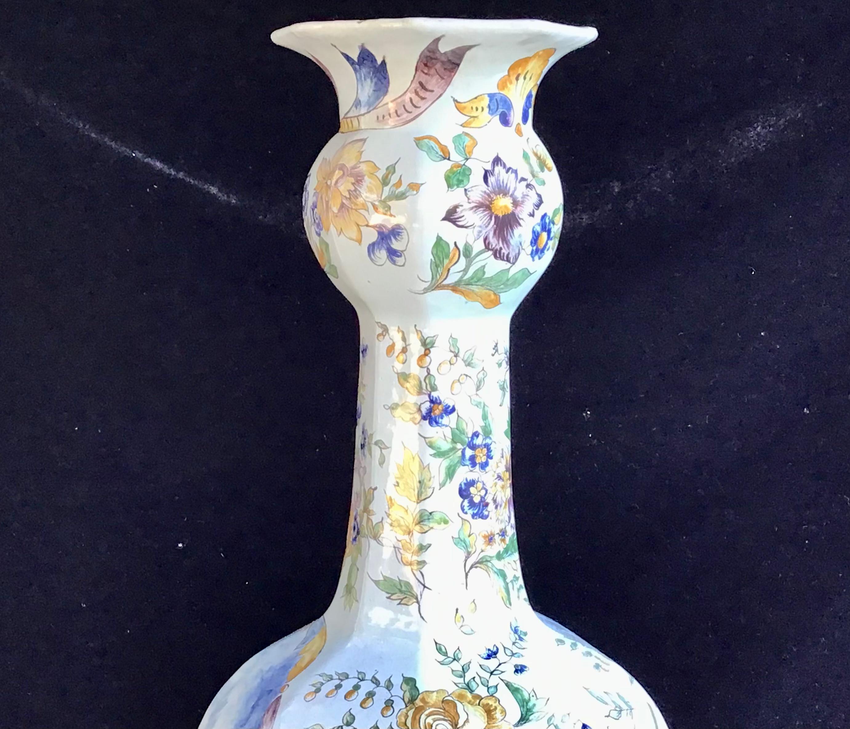 Large 19th Century French Faience Vase For Sale 2