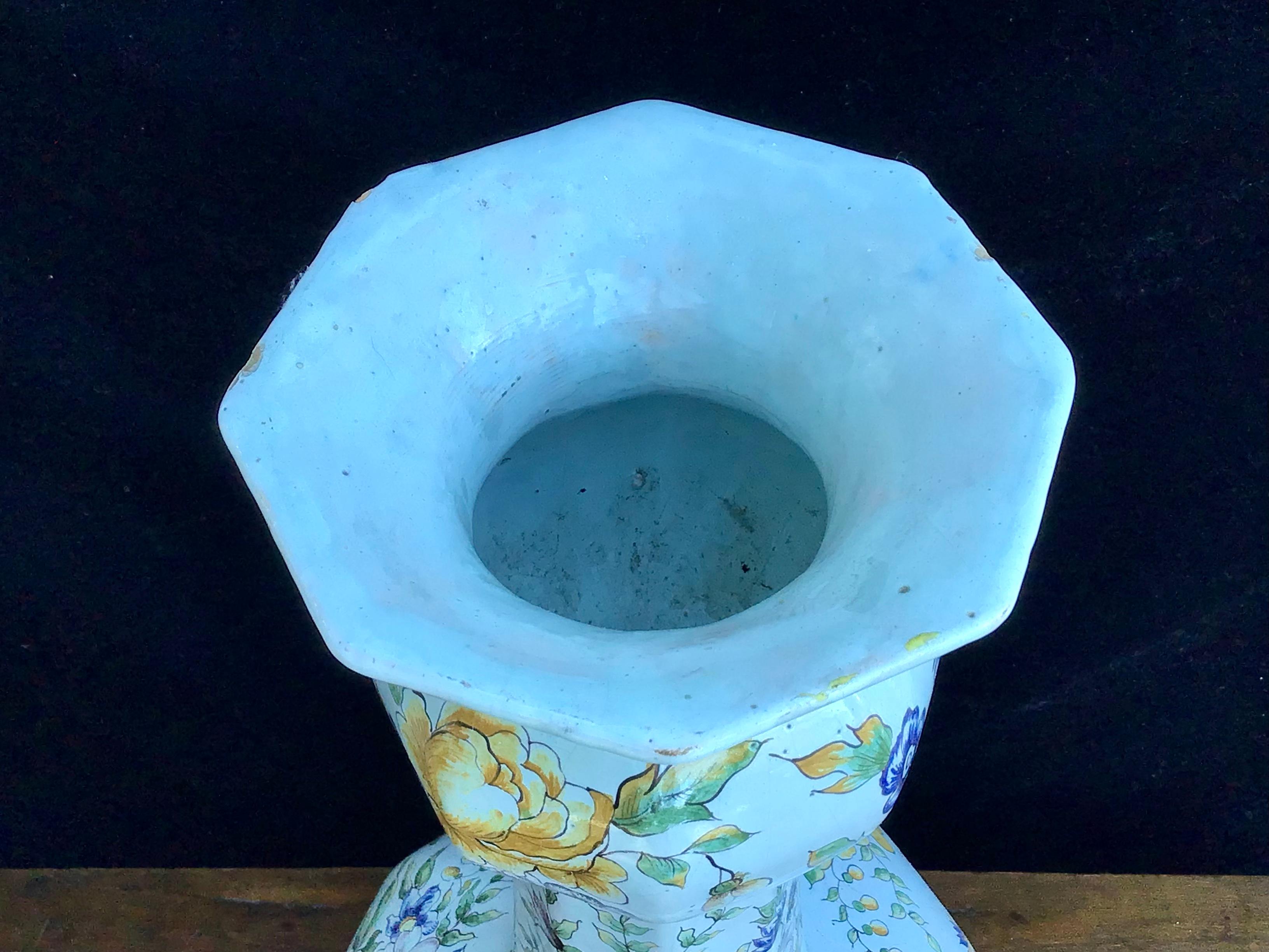 Large 19th Century French Faience Vase For Sale 4