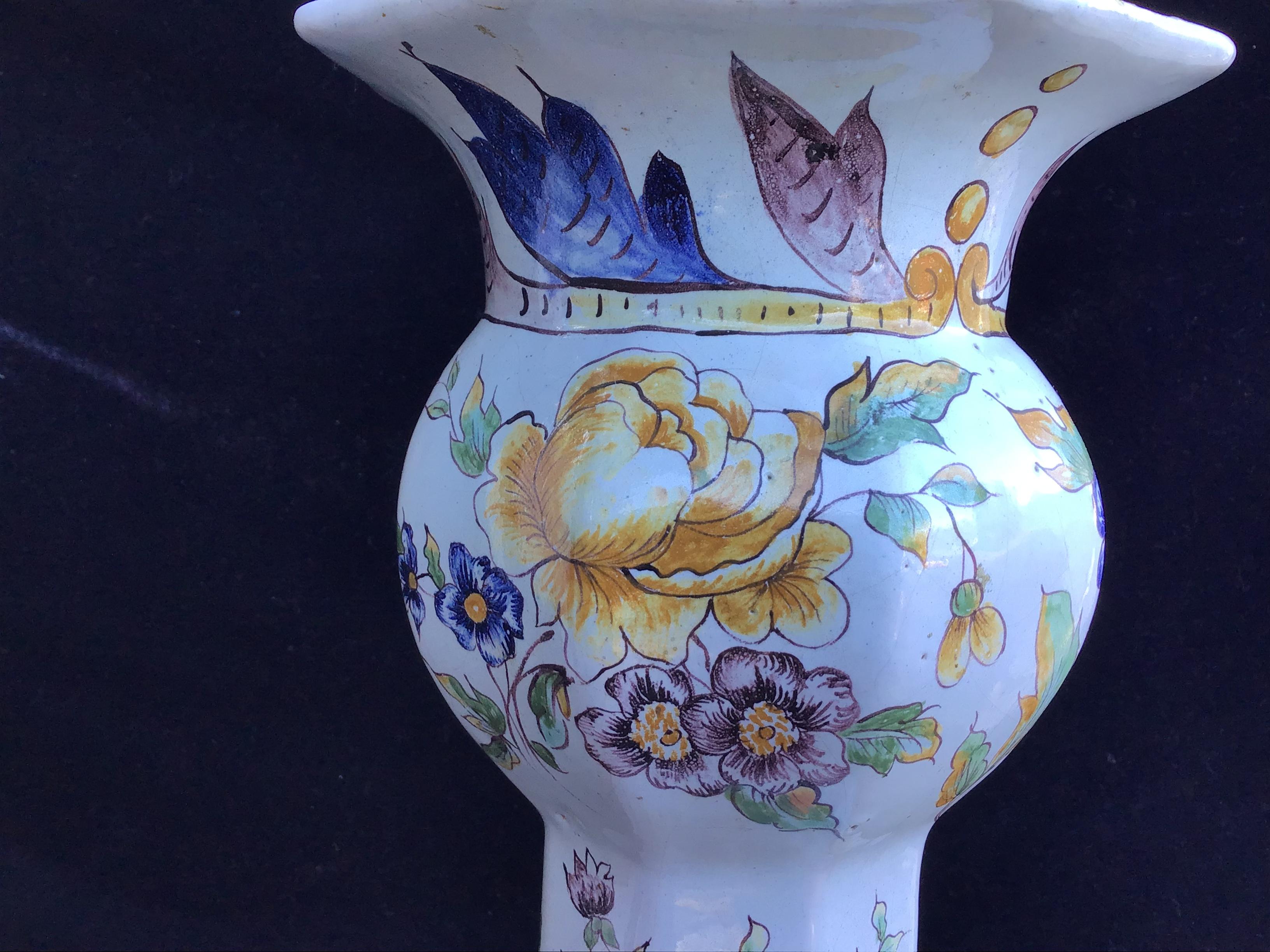 Large 19th Century French Faience Vase For Sale 5