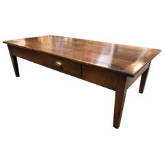 Large 19th Century French Farmhouse Elm Coffee Table