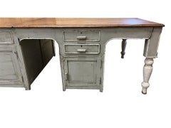 Large 19th Century French farmhouse kitchen unit table, ca 1880
