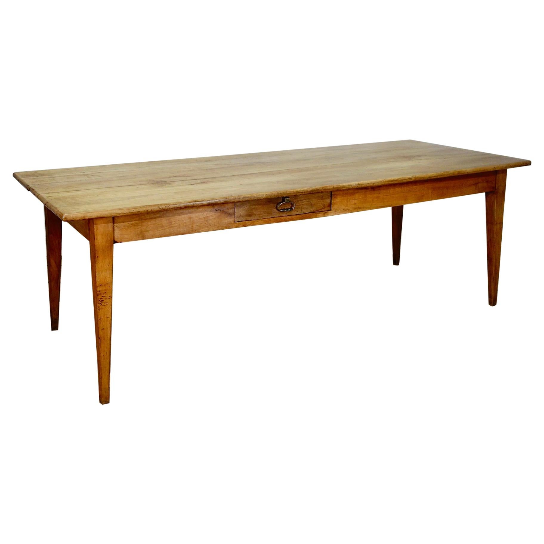 Large 19th Century French Fruitwood Farmhouse Table
