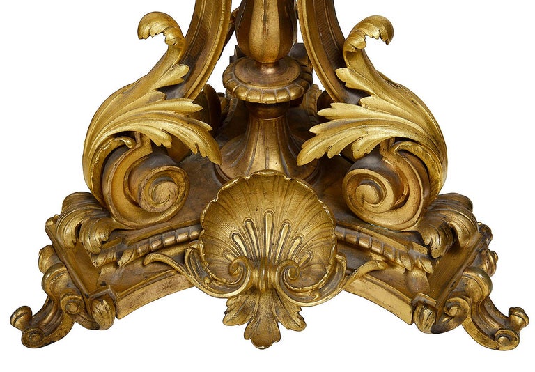 Large 19th Century French Gilded Clock Set For Sale at 1stDibs