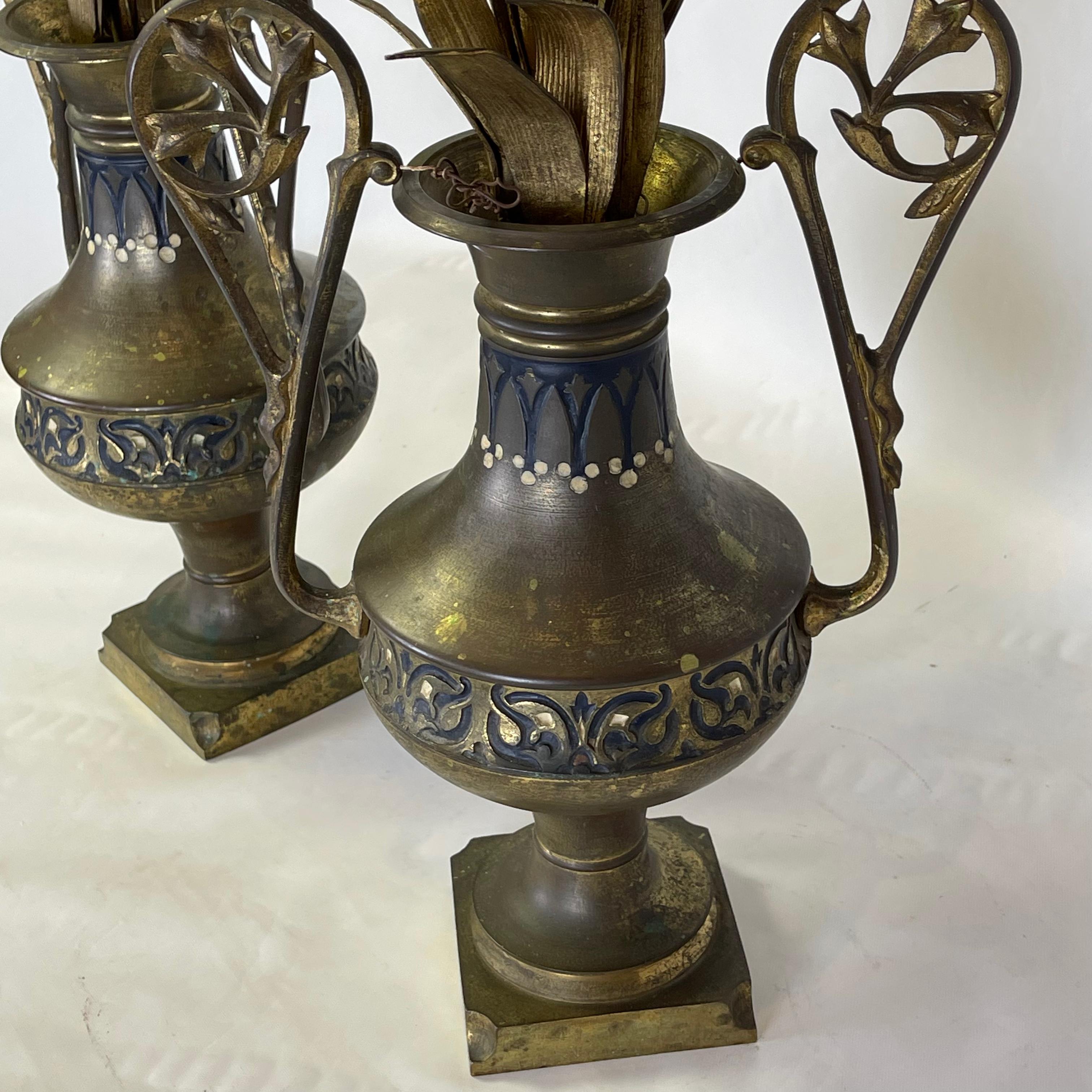 Large 19th Century French Gilt Tole Candelabra 4