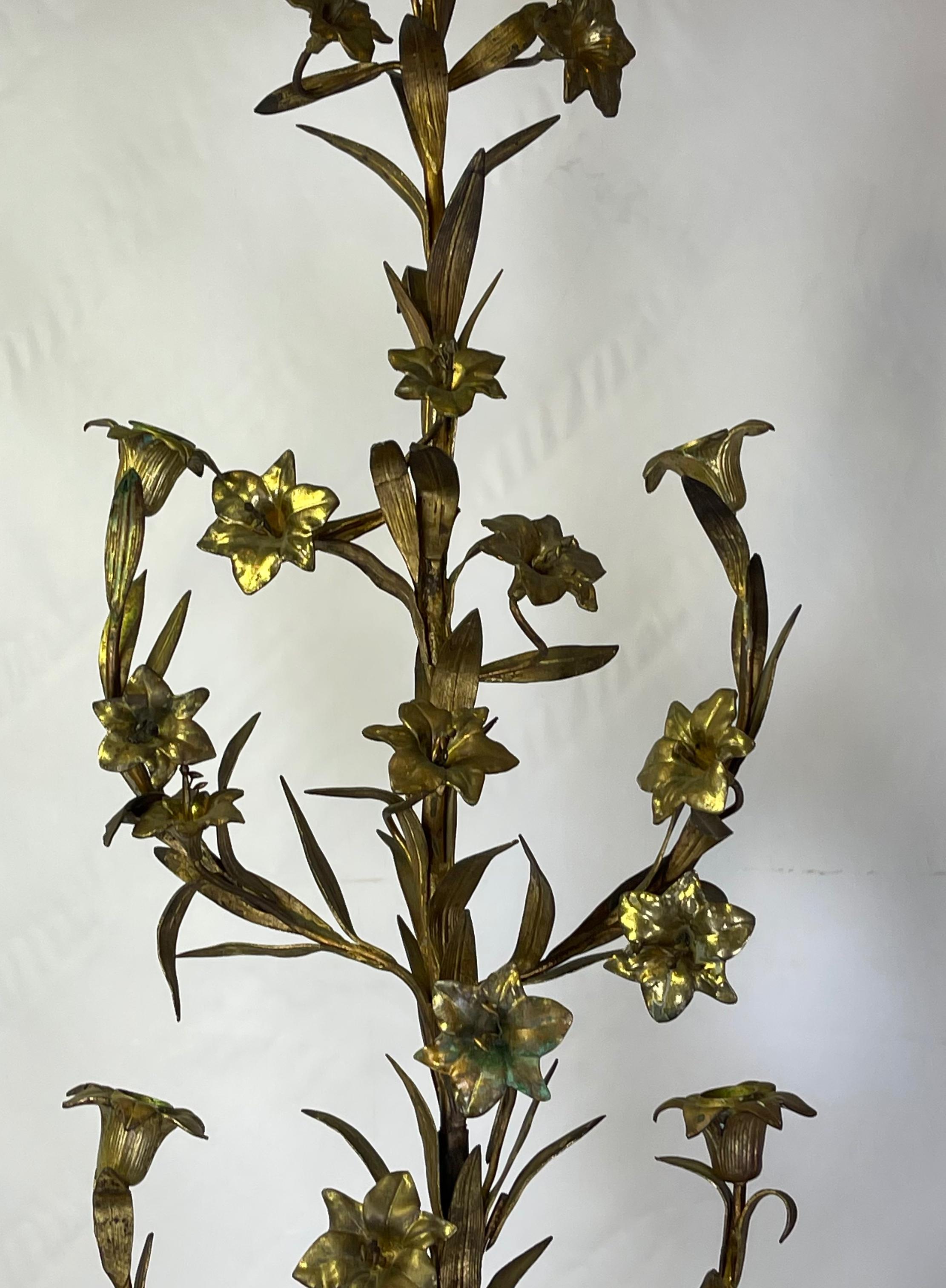 Large 19th Century French Gilt Tole Candelabra 5