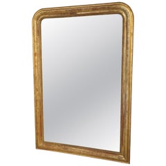 Large 19th Century French Giltwood Louis Philippe Style Mirror, 70.4 x 48 Inches