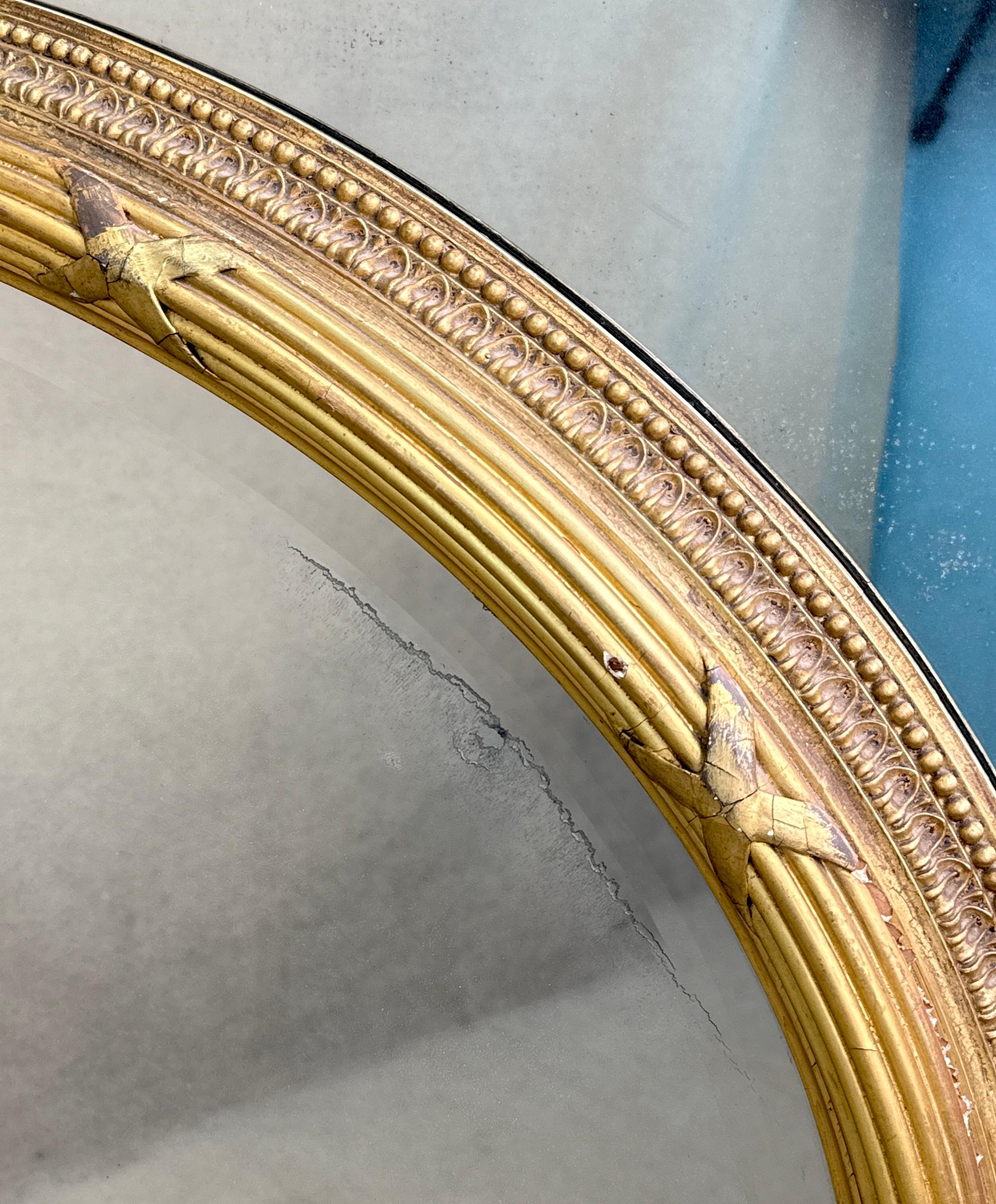 Großer französischer Giltwood-Randspiegel des 19. im Zustand „Gut“ im Angebot in Bedfordshire, GB