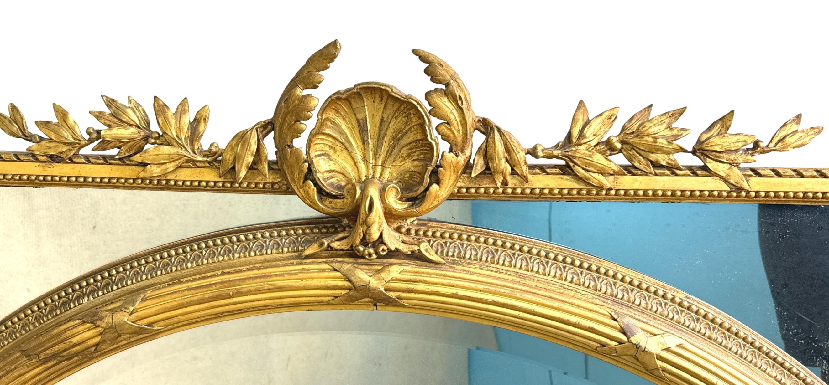 Großer französischer Giltwood-Randspiegel des 19. (19. Jahrhundert) im Angebot