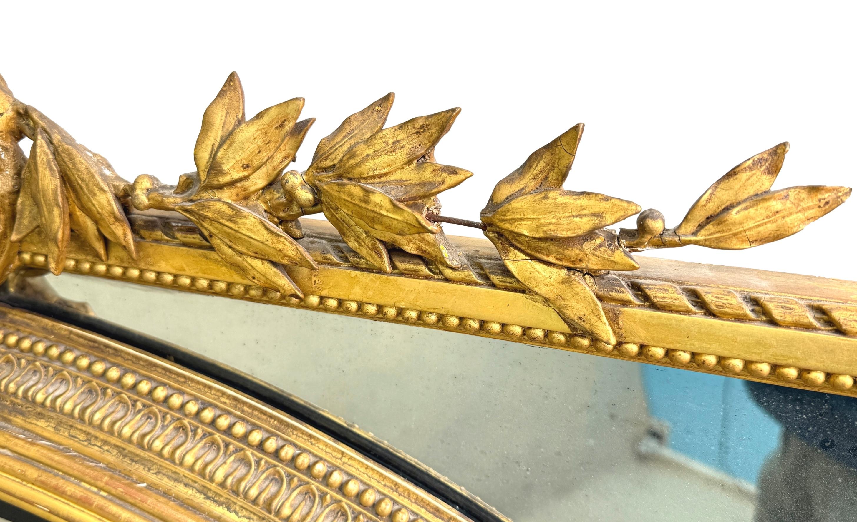 Großer französischer Giltwood-Randspiegel des 19. (Vergoldetes Holz) im Angebot