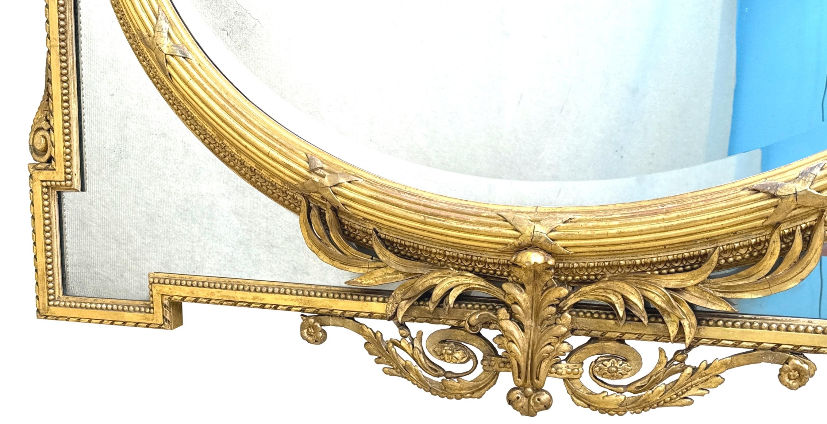 Großer französischer Giltwood-Randspiegel des 19. im Angebot 1