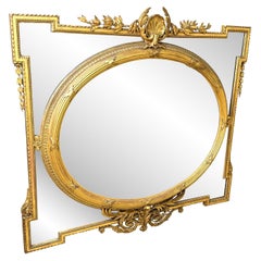 French Giltwood Marginal Mirror Large 19th Century
