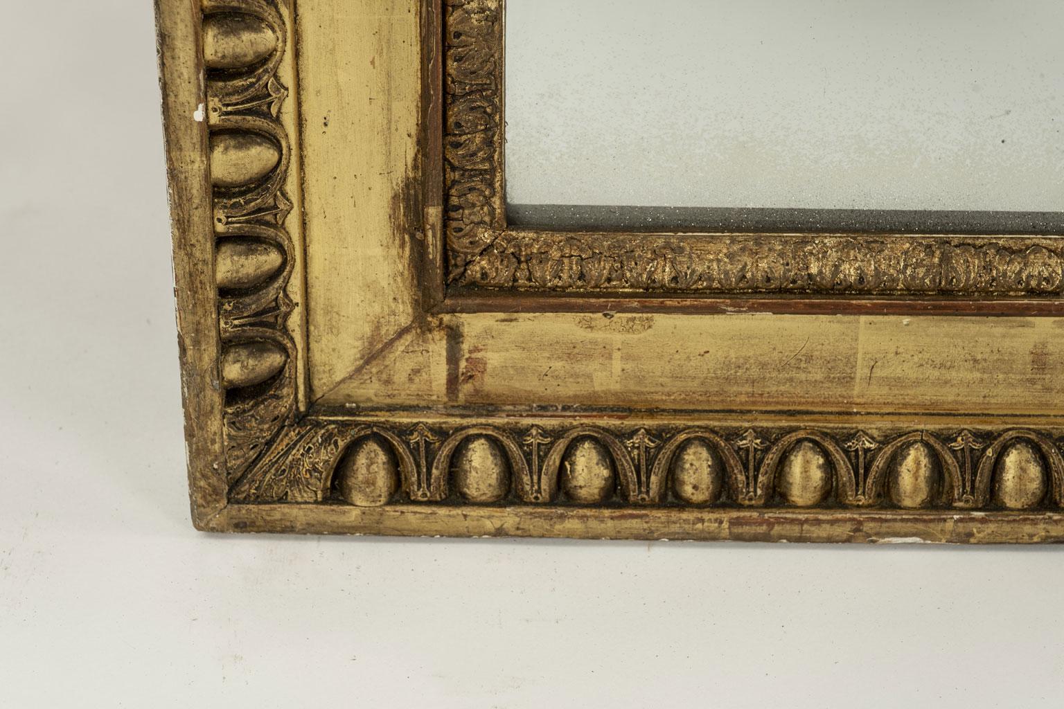 Hand-Carved Large 19th Century French Giltwood Mirror