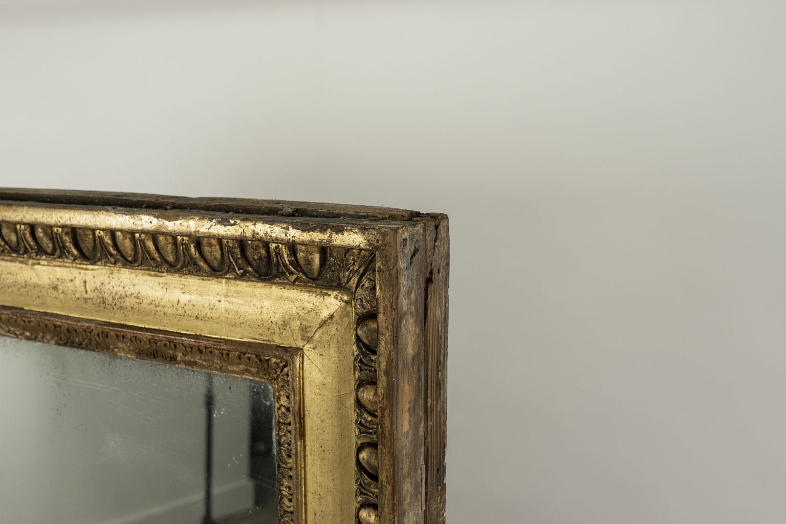 Hand-Carved Large 19th Century French Giltwood Mirror