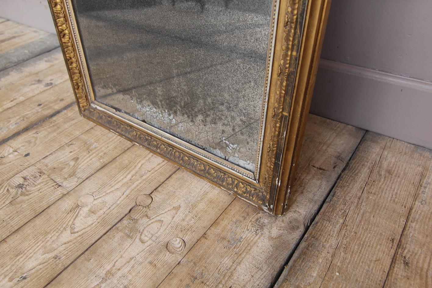 Large 19th Century French Giltwood Mirror For Sale 1