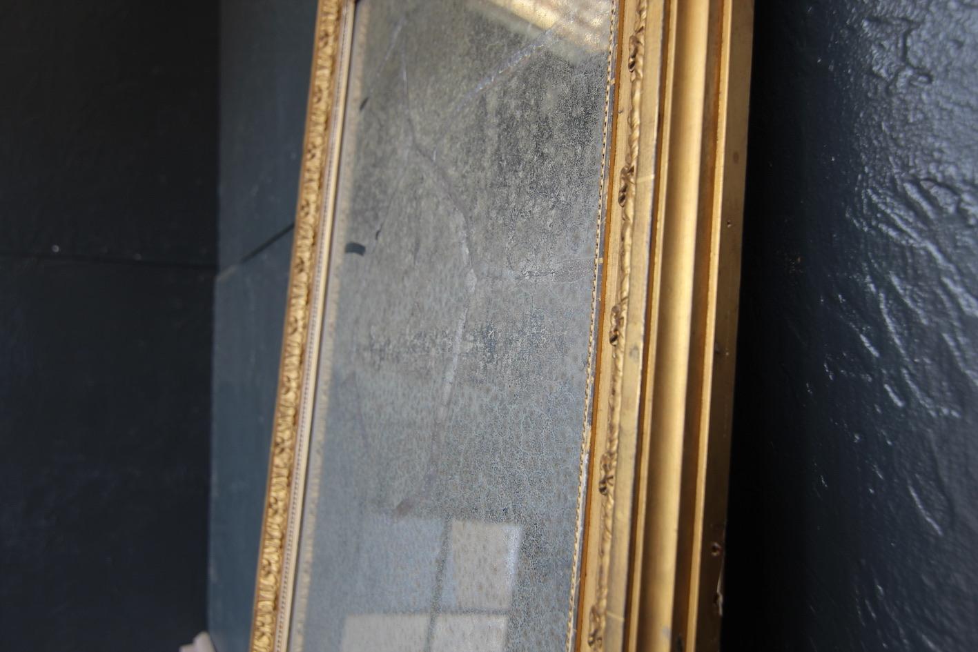 Large 19th Century French Giltwood Mirror For Sale 3