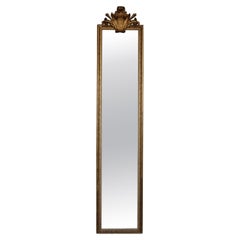 Grand miroir français en bois doré du XIXe siècle