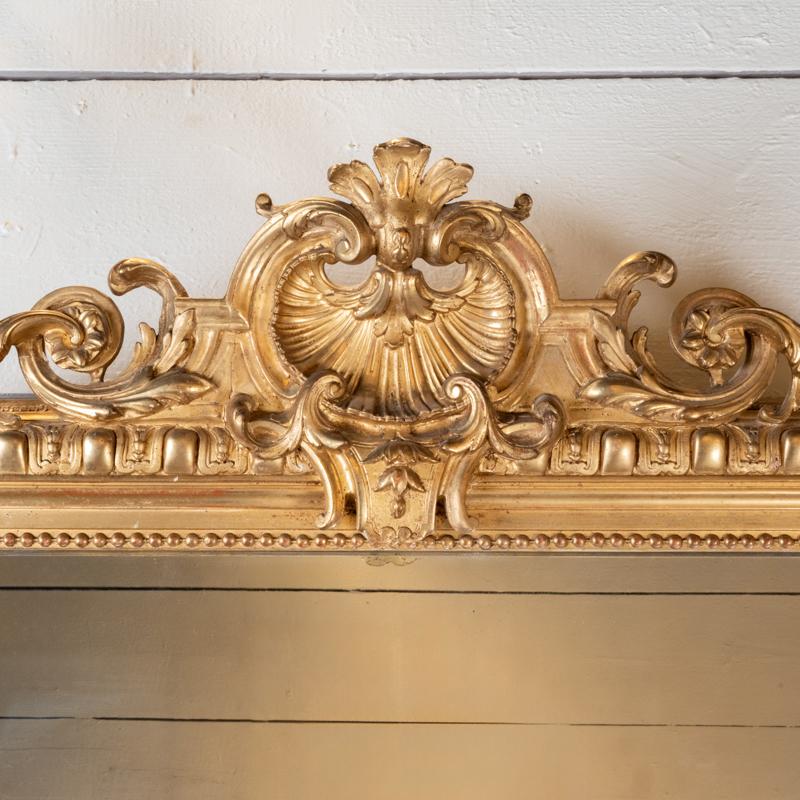 Napoleon III Large 19th century French giltwood mirror H. 164 cm - L. 100 cm For Sale