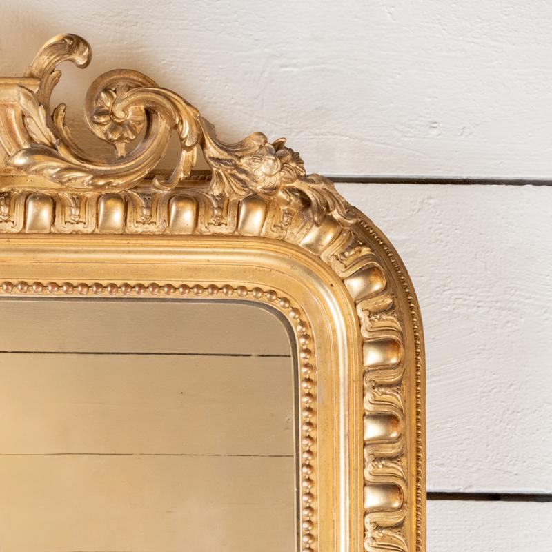 Gilt Large 19th century French giltwood mirror H. 164 cm - L. 100 cm For Sale