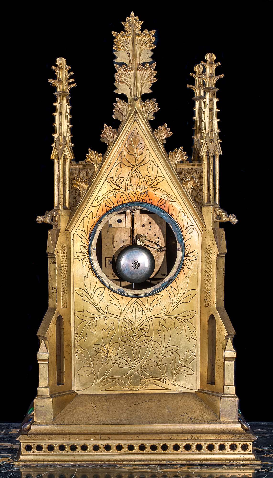 Large 19th Century French Gothic Revival Mantel Clock In Good Condition In London, GB