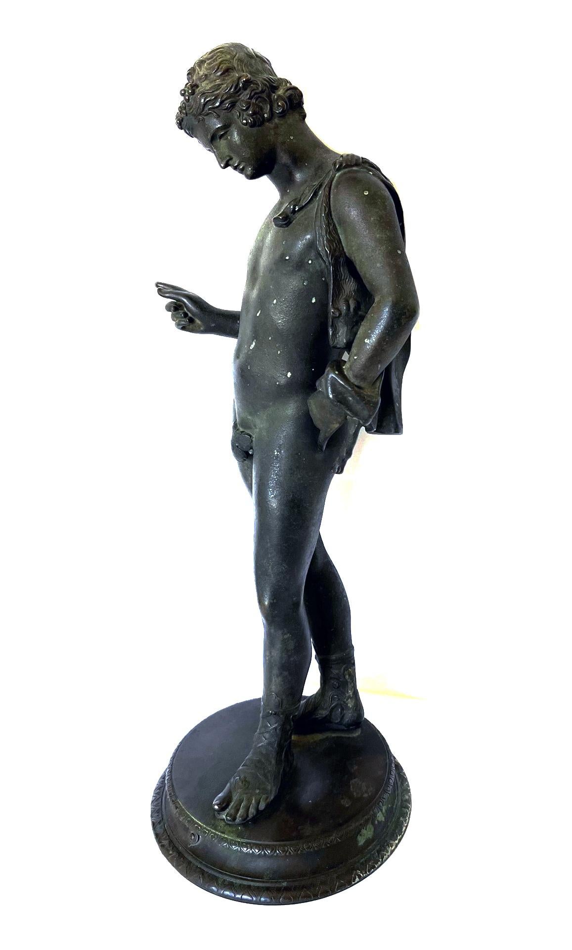 Other Large 19th Century French Grand Tour Bronze Figure of Narcissus For Sale