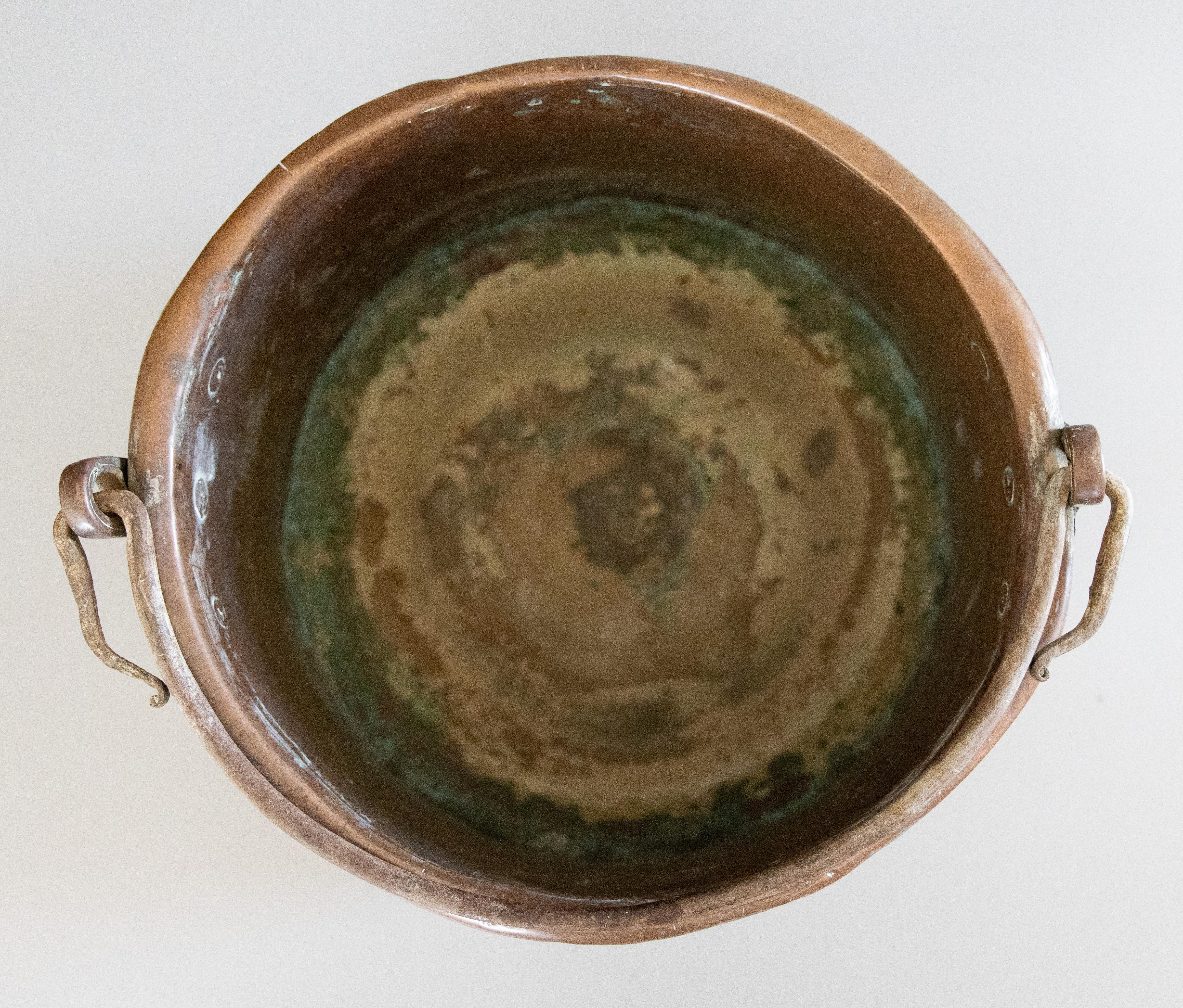 antique large copper cauldron