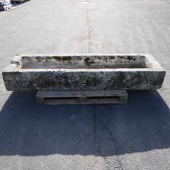 Large 19th Century French Hand-Carved Limestone Garden Trough or Planter