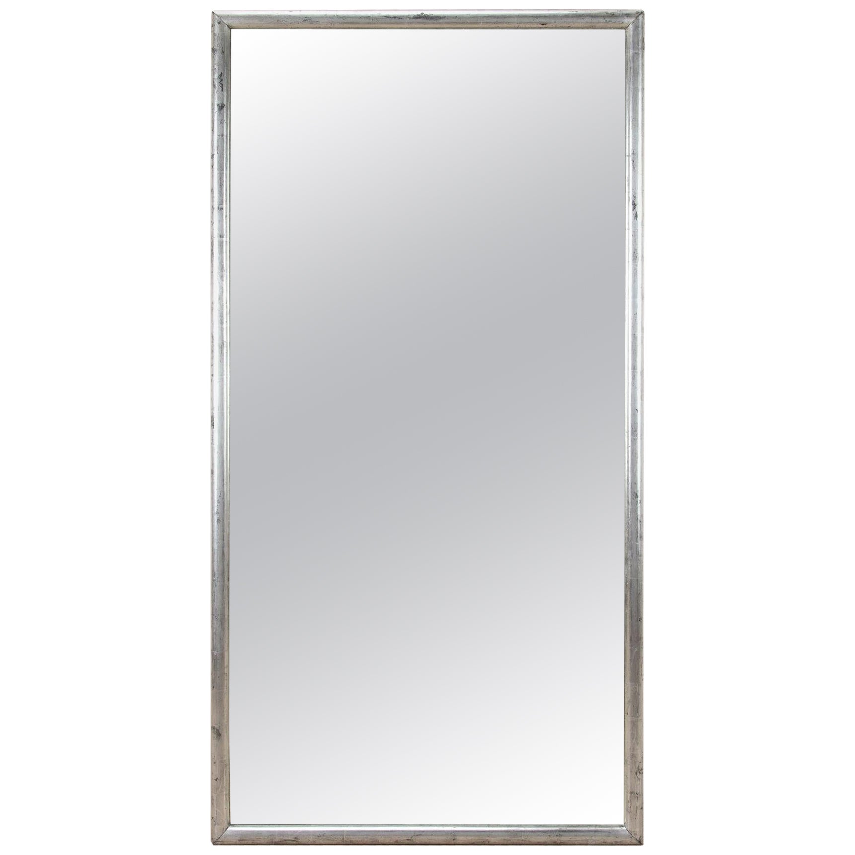 Large 19th Century French Impressionist Period Silver Bistro Mirror